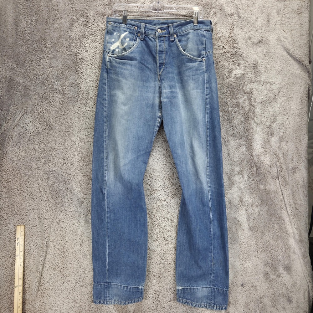 Vintage Levis Engineered Jeans Mens 32x34 Blue Light Wash Twisted Button Fly